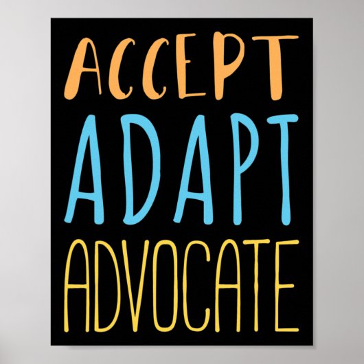 Poster Accepter Adapt Advocate Handicap Comportement Ther (Devant)