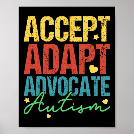 Poster Accepter Adapt Advocate Sensibilisation sur l'auti (Devant)