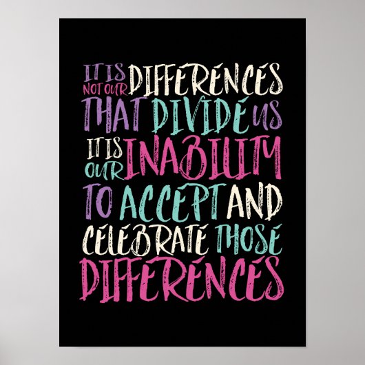 Poster Accepter Célébrer les différences Citation Inspira (Devant)