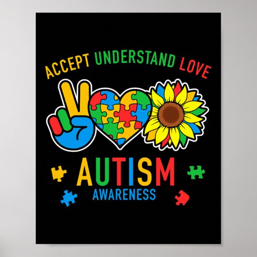 Poster Accepter Comprendre Amour Sensibilisation au tourn (Devant)