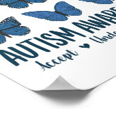 Poster Accepter Comprendre la Sensibilisation sur l'autis (Coin)