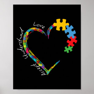 Poster Accepter l'amour comprendre l'autisme soutenir l'a