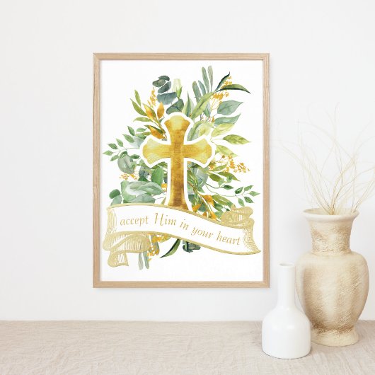 Poster Acceptez Jésus dans votre coeur - Foi chrétienne