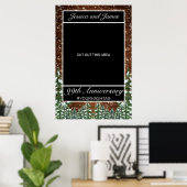 Poster Accessoire de photo d'anniversaire de pays de bois (Bureau à domicile)