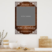 Poster Accessoire de photo d'anniversaire en bois rustiqu (Cuisine)