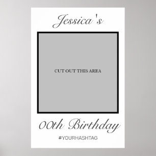 Poster Accessoire de photo d'anniversaire minimaliste mod