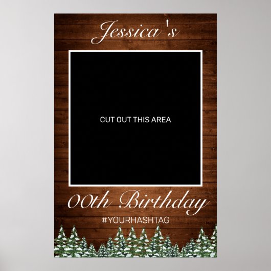 Poster Accessoire de photo d'anniversaire Pays de Bois et (Devant)