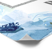 Poster Accessoire de photo de baby shower argent floral b (Coin)