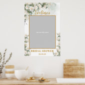 Poster Accessoire de photo de baby shower avec des roses  (Cuisine)
