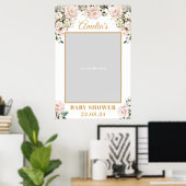Poster Accessoire de photo de boho blush rose floral doré (Bureau à domicile)