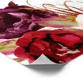 Poster Accessoire de photo de mariage floral rose Bourgog (Coin)