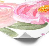 Poster Accessoire de photo de mariage floral rose or (Coin)