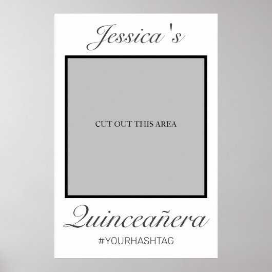 Poster Accessoire de photo de Quinceañera blanc minimalis (Devant)