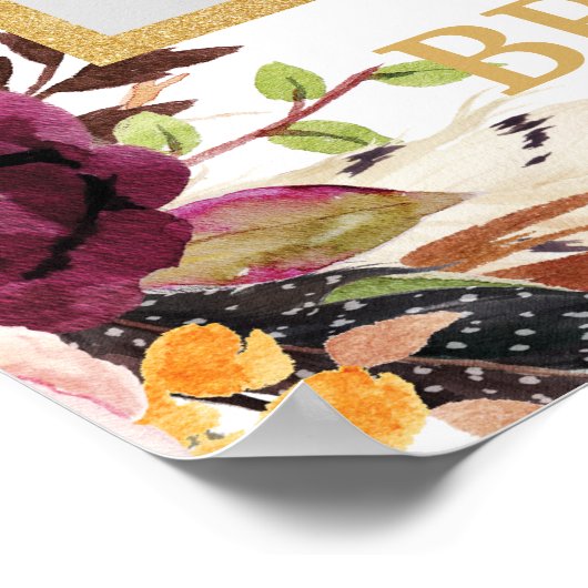 Poster Accessoire de photo floral bordeaux Marsala (Coin)