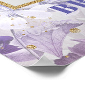 Poster Accessoire de photo pour baby shower de fleurs vio (Coin)