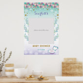 Poster Accessoire de photomaton pour Baby Shower Mermaid (Cuisine)