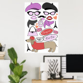 Poster Accessoires de photomaton pour une soirée sur le t (Bureau à domicile)