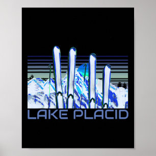 Poster Accessoires de ski de Lake Placid Rétro Lake Placi