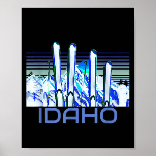 Poster accessoires de ski Idaho rétro ski Idaho