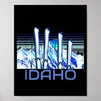 Poster accessoires de ski Idaho rétro ski Idaho