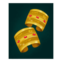 Accessoires d'or libyens traditionnels partie art