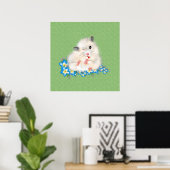 Poster Accessoires hamster syrien blanc mignon, polka ver (Bureau à domicile)