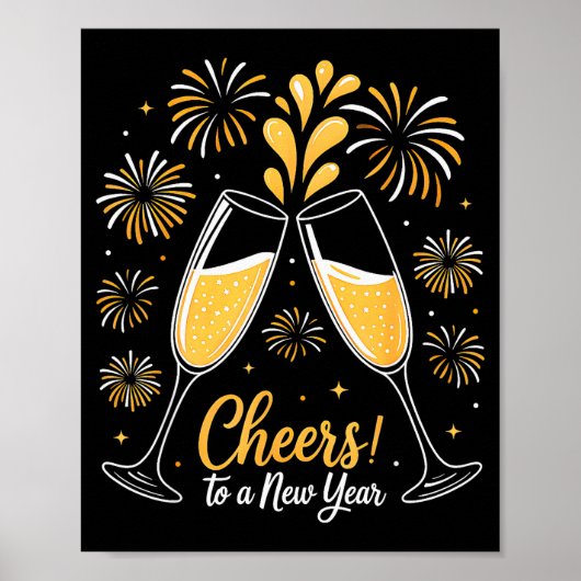Poster Acclamations à une soirée du Nouvel An Compte à re (Devant)