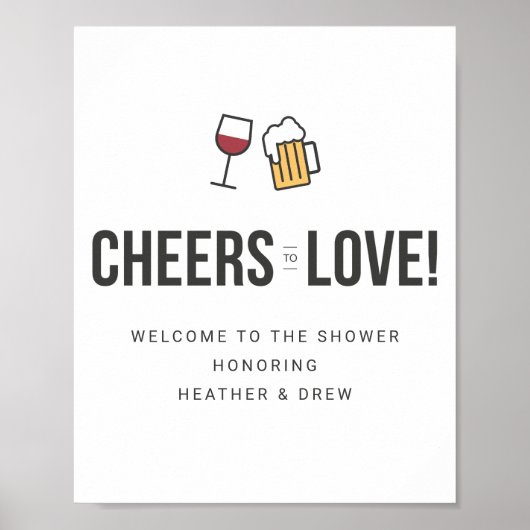 Poster Acclamations aux couples d'amour Mariage Shower  S (Devant)