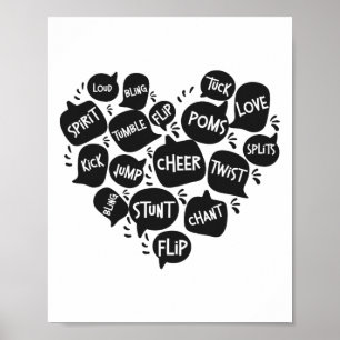 Poster Acclamations Menant Au Cœur Nuage De Mots Tuck Amo