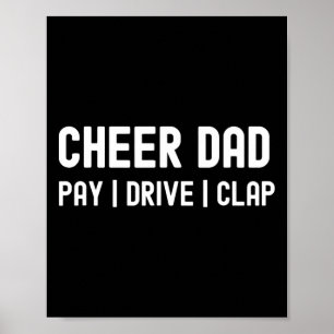 Poster Acclamer Papa Drôle Payer Conduire Applaudir Cheer