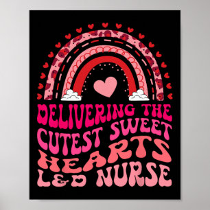 Poster Accouchement Des Plus Mignons Cœurs Sucrés Travail