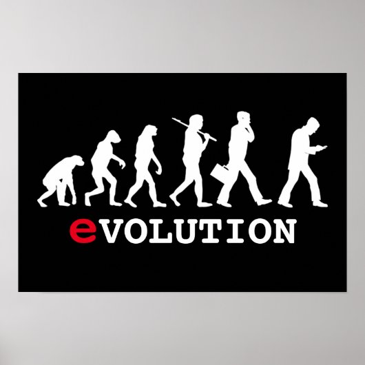 Poster Accro au smartphone évolution drôle (Devant)