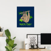Poster Accroche-toi là Sloth sur une branche d'arbre (Bureau à domicile)