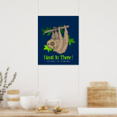 Poster Accroche-toi là Sloth sur une branche d'arbre (Cuisine)