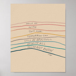 Poster Accrochez-vous avec espoir - citation inspirante