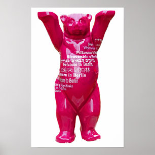 Poster Accueil à l'ours de nounours de Berlin, dos de