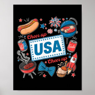 Poster Accueil Amérique Fête de l'Indépendance Vibes rétr
