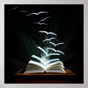 Poster Accueil au monde magique de la lecture !