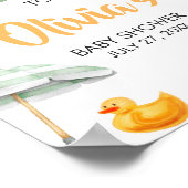 Poster Accueil Baby shower à éclaboussures vertes (Coin)