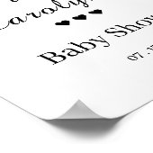 Poster Accueil Baby shower blanc (Coin)