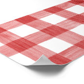 Poster Accueil Baby shower cerise et ruban rouge (Coin)