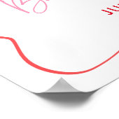 Poster Accueil Baby shower cerisier Bow rose (Coin)