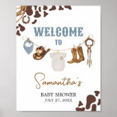 Poster Accueil Baby shower Cowboy (Devant)