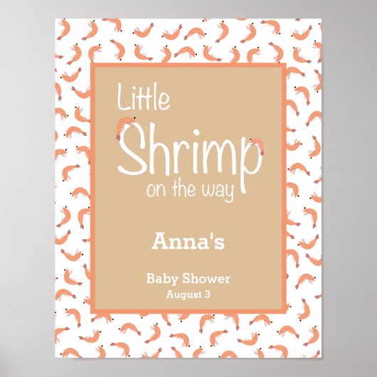 Poster Accueil baby shower crevettes (Devant)