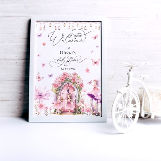 Poster Accueil Baby shower Fée Magique