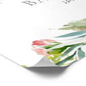 Poster Accueil Baby shower Fille Rose Floral (Coin)