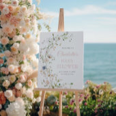 Poster Accueil Baby shower Fleur sauvage