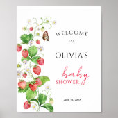 Poster Accueil Baby shower fraise (Devant)