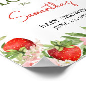 Poster Accueil Baby shower fraise (Coin)