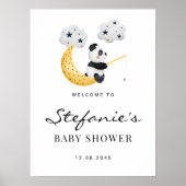 Poster Accueil Baby shower Panda Aquarelle Cute (Devant)